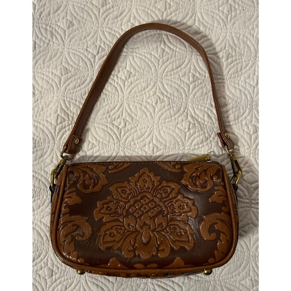 Tooled leather shoulder bag - Picture 2 of 6